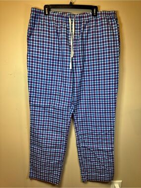 Vineyard Vines Blue & White Plaid Drawstring Lounge Pants